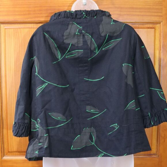 Marc Jacobs Black Green Floral Cropped Blazer Y2K Jacket Large Sequin Flower Sna - Picture 11 of 14